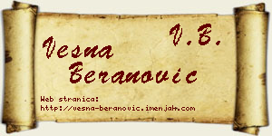 Vesna Beranović vizit kartica